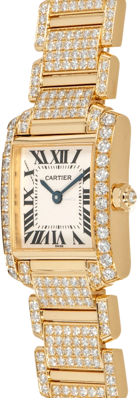 Cartier,Tank 18x20mm,18x20mm,Yellow Gold,White,Quartz,Sapphire,Crystal Glass,Square,WE1001RD