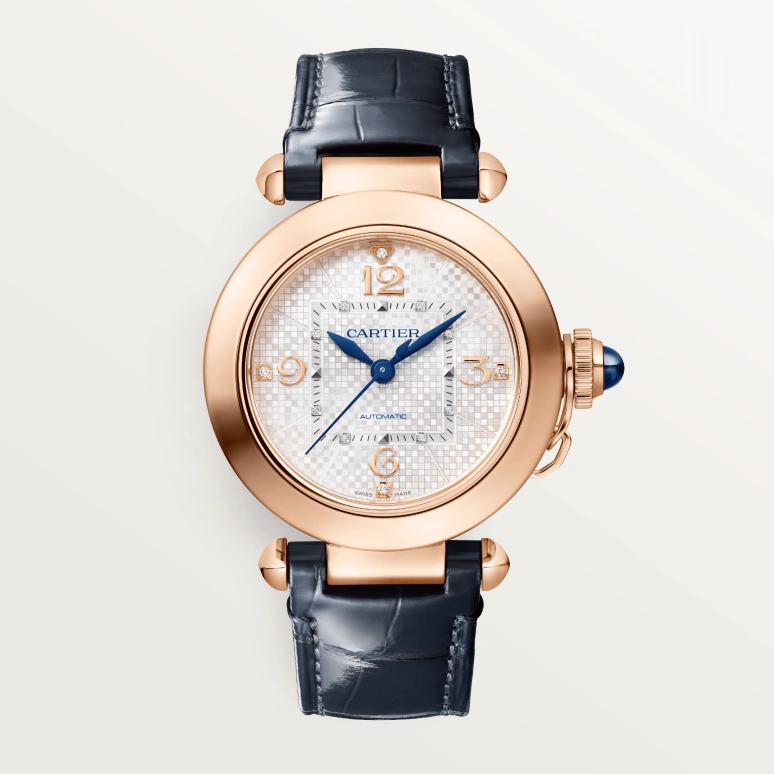 Cartier,Pasha de Cartier 35mm,35mm,Rose Gold,Silver,Automatic,42hours,In-house Caliber,WGPA0027