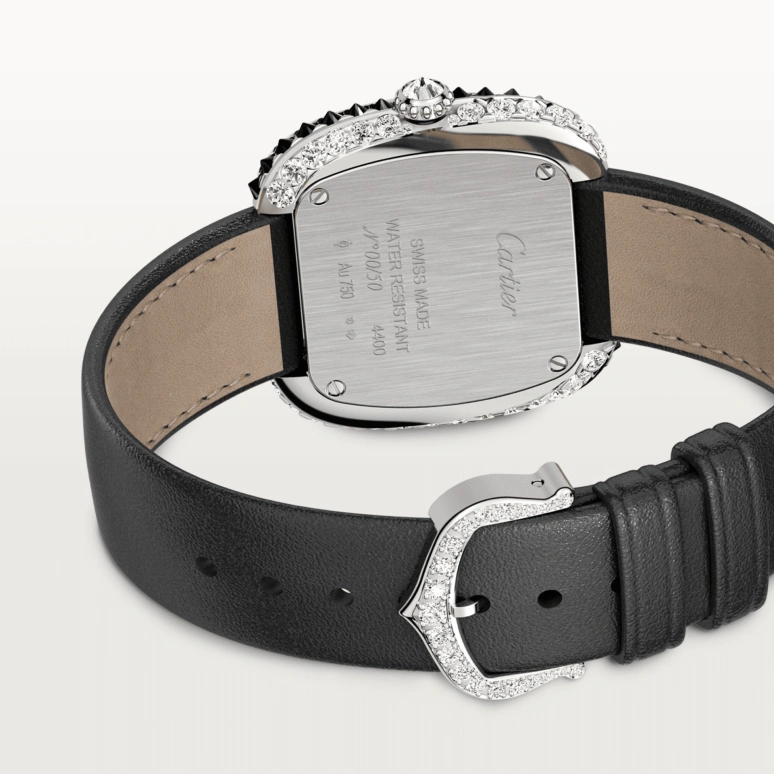 Cartier,Coussin de Cartier 30.40x31.10mm,30.40x31.10mm,White Gold,Silver,Quartz,Sapphire,Crystal Glass,Square,WJCS0007