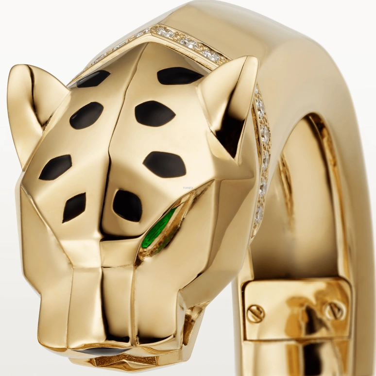 Cartier,Panthère de Cartier 18mm,18mm,Yellow Gold,Black,Quartz,Sapphire,Crystal Glass,Other,HPI01341