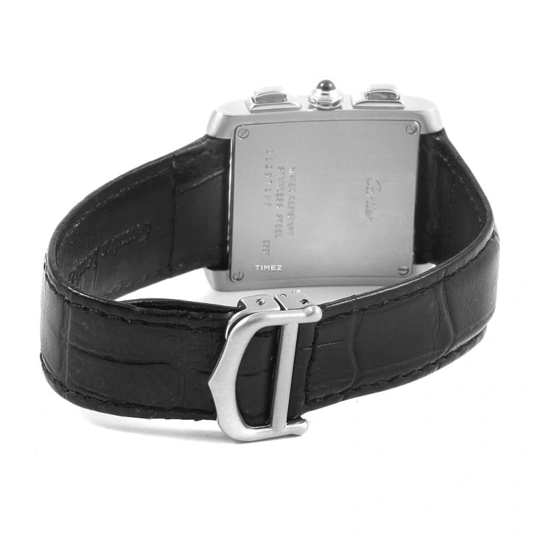 Cartier,Tank 30x28mm,30x28mm,Stainless Steel,Silver,Quartz,Chronograph,Day,W5101455