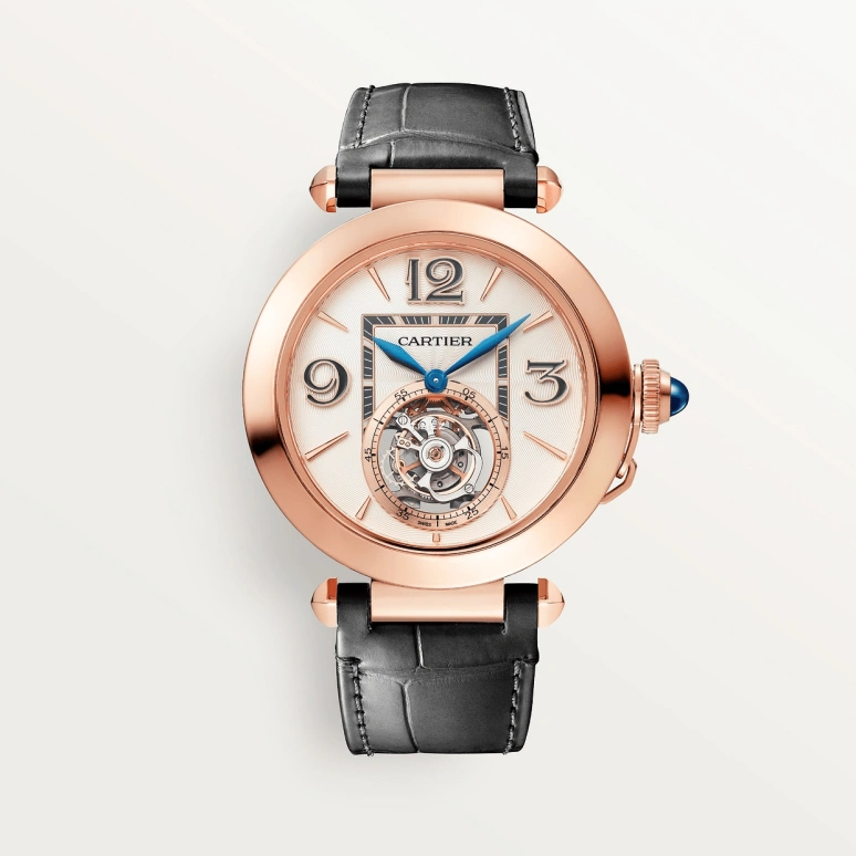 Cartier,Pasha de Cartier 41mm,41mm,Rose Gold,Cream,Handwound,Tourbillon,50hours,WHPA0010