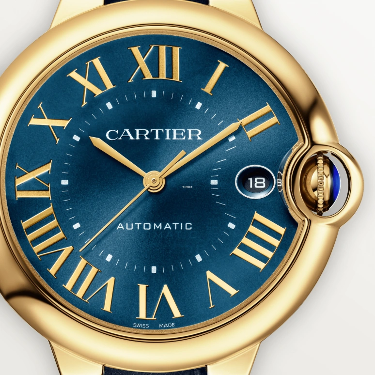 Cartier,Ballon Bleu de Cartier 40mm,40mm,Yellow Gold,Blue,Automatic,Day,42hours,WGBB0063