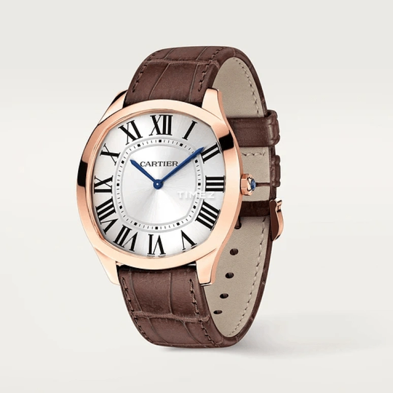 Cartier,Drive de Cartier 44.70x41.77mm,44.70x41.77mm,Rose Gold,Silver,Handwound,36hours,In-house Caliber,WGNM0006