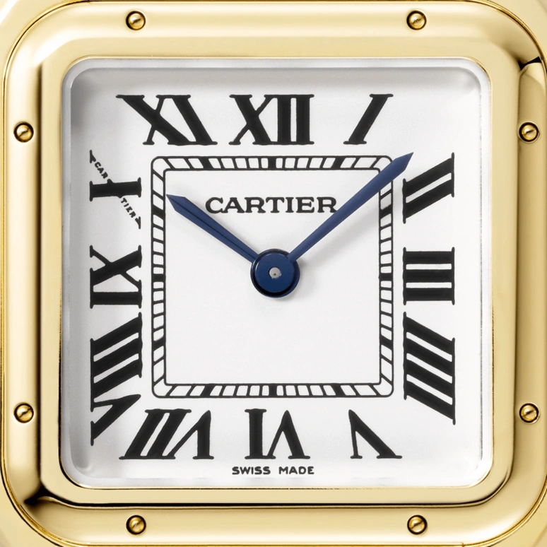 Cartier,Panthère de Cartier 23x30mm,23x30mm,Yellow Gold,Silver,Quartz,Sapphire,Crystal Glass,Square,Lily Jane Collins,Lily Collins,WGPN0008