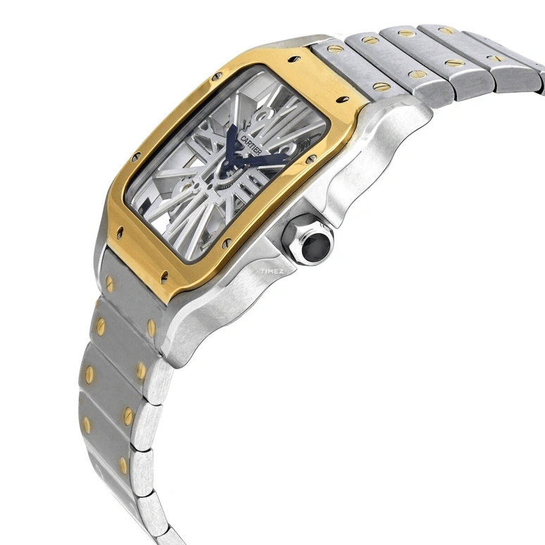 Cartier,Santos de Cartier 39.80x47.50mm,39.80x47.50mm,Stainless Steel,Skeleton,Handwound,72hours,In-house Caliber,WHSA0012