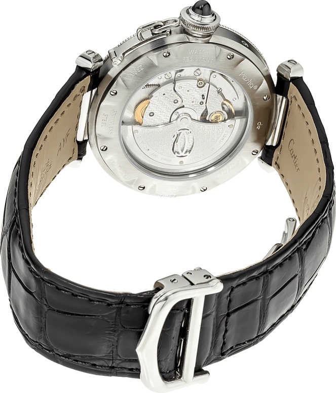Cartier,Pasha de Cartier 38mm,38mm,Stainless Steel,Grey,Automatic,Day,Power Reserve Indicator,Dule Time,W3105055