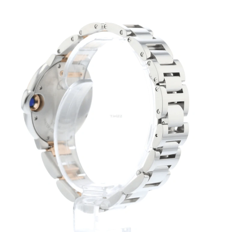 Cartier,Ballon Bleu de Cartier 33mm,33mm,Stainless Steel,Rose Gold,Silver,Automatic,Sapphire,Crystal Glass,Round,W2BB0023