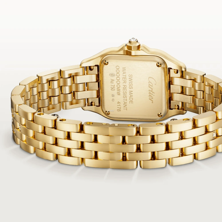 Cartier,Panthère de Cartier 30.30x22mm,30.30x22mm,Yellow Gold,Silver,Quartz,Glass,Square,WJPN0059