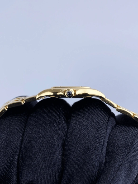 Cartier,Panthère de Cartier 22mm,22mm,Yellow Gold,Silver,Quartz,Sapphire,Crystal Glass,Square,W25022B9