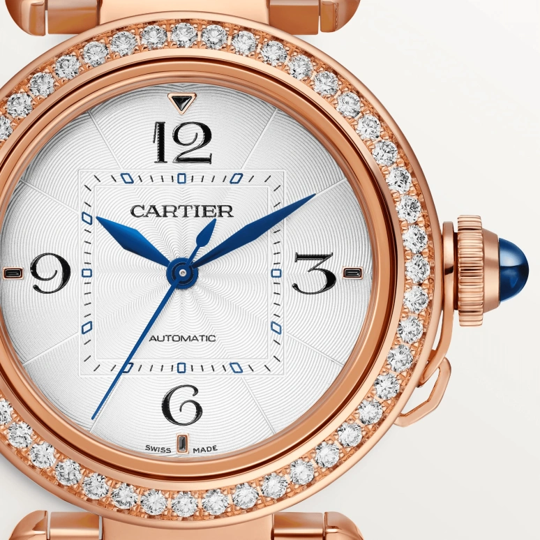 Cartier,Pasha de Cartier 35mm,35mm,Rose Gold,Silver,Automatic,42hours,In-house Caliber,WJPA0013