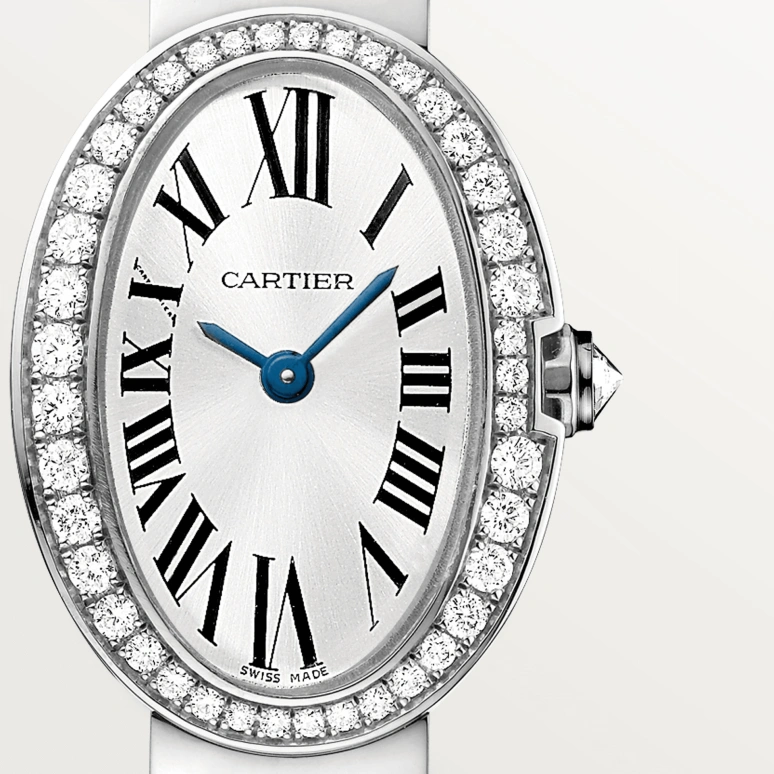 Cartier,Baignoire 25.30x18.71mm,25.30x18.71mm,White Gold,Silver,Quartz,In-house Caliber,Sapphire,Crystal Glass,WB520025