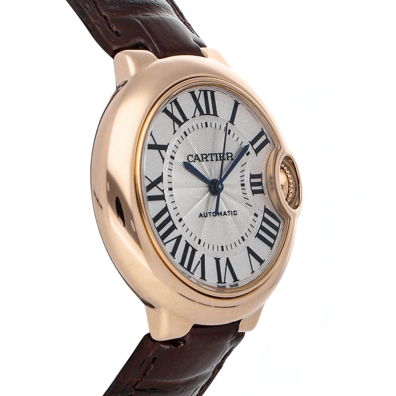 Cartier,Ballon Bleu de Cartier 33mm,33mm,Rose Gold,Silver,Automatic,Sapphire,Crystal Glass,Round,W6920069