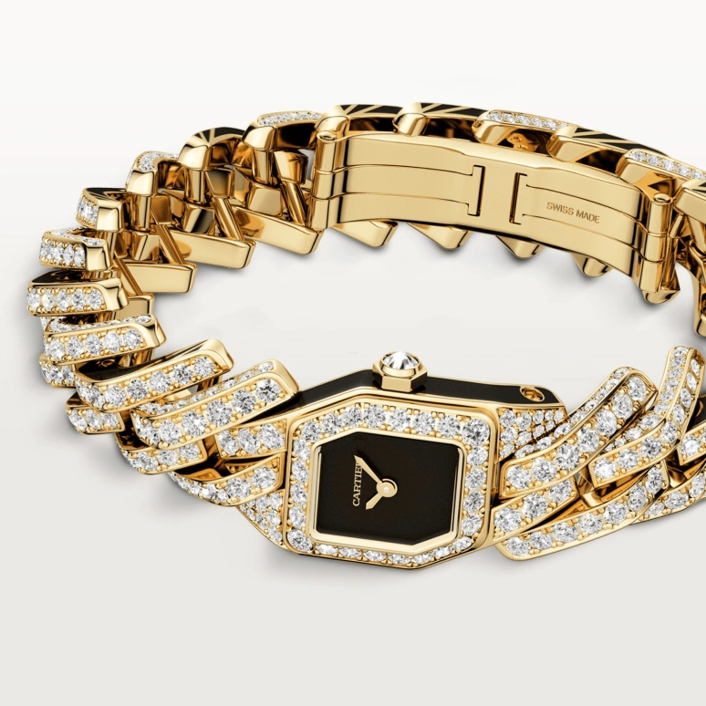 Cartier,Maillon de Cartier 31x17mm,31x17mm,Yellow Gold,Black,Quartz,Sapphire,Crystal Glass,Other,WJBJ0006