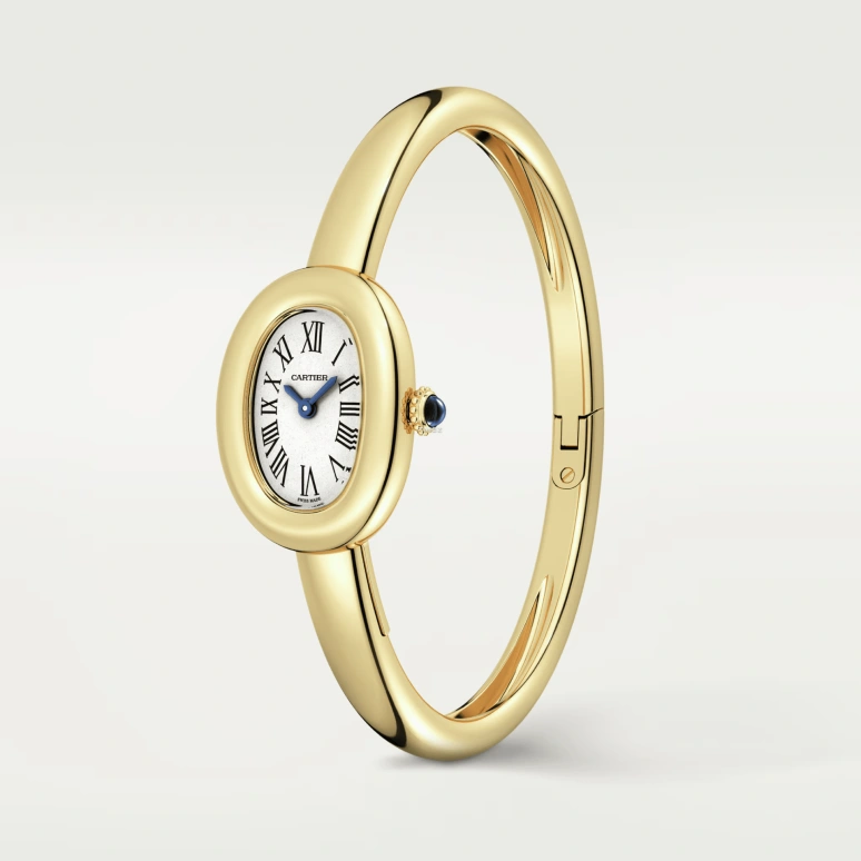 Cartier,Baignoire 24.60x18.70mm,24.60x18.70mm,Yellow Gold,Silver,White,Quartz,Sapphire,Crystal Glass,Oval,WGBA0050