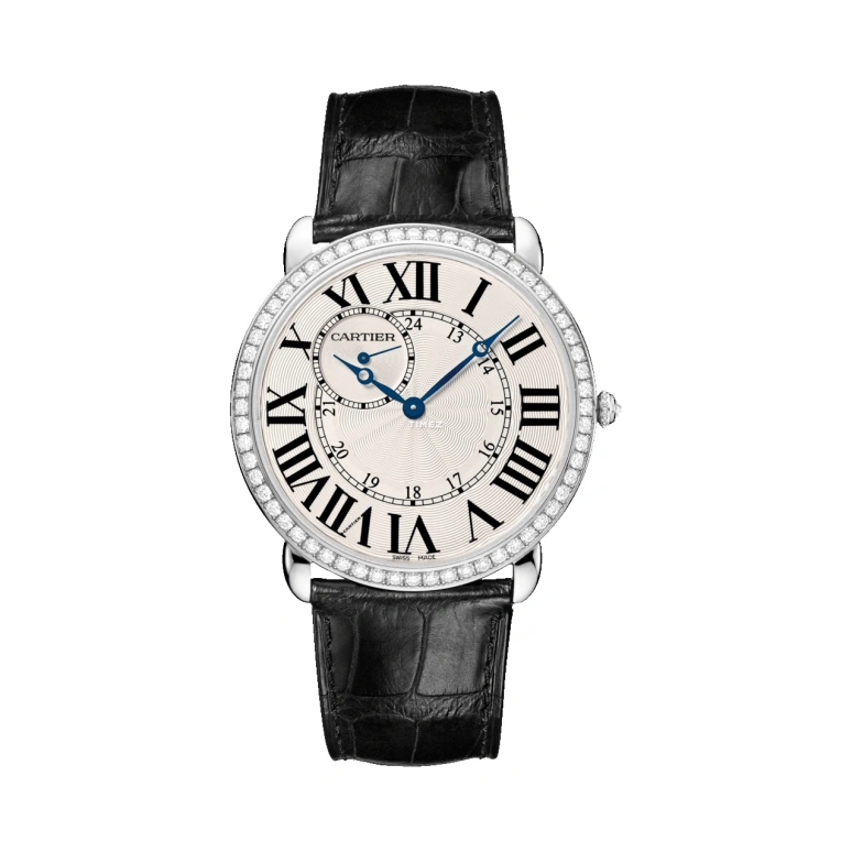Cartier,Ronde de Cartier 42mm,42mm,White Gold,Silver,Handwound,In-house Caliber,Sapphire,Crystal Glass,WR007002