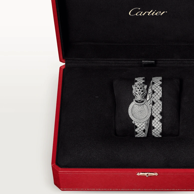 Cartier,Panthère Jewelry Watches 23.60mm,23.60mm,White Gold,Silver,Quartz,Sapphire,Crystal Glass,Other,HPI01383