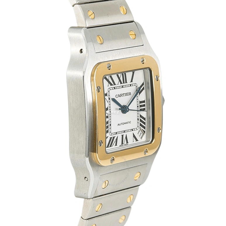 Cartier,Santos de Cartier 45.54x34.87mm,45.54x34.87mm,Stainless Steel,Yellow Gold,Silver,Automatic,Day,42hours,W20099C4