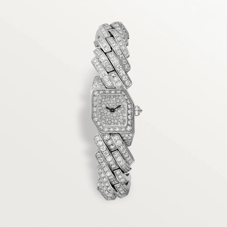 Cartier,Maillon de Cartier 16x17mm,16x17mm,White Gold,Silver,Quartz,Sapphire,Crystal Glass,Other,WJBJ0005