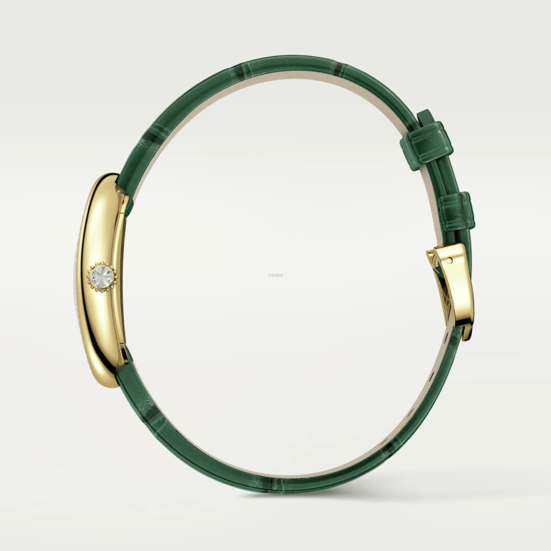 Cartier,Baignoire 31.40x23.09mm,31.40x23.09mm,Yellow Gold,Silver,Quartz,Sapphire,Crystal Glass,Oval,WJBA0038