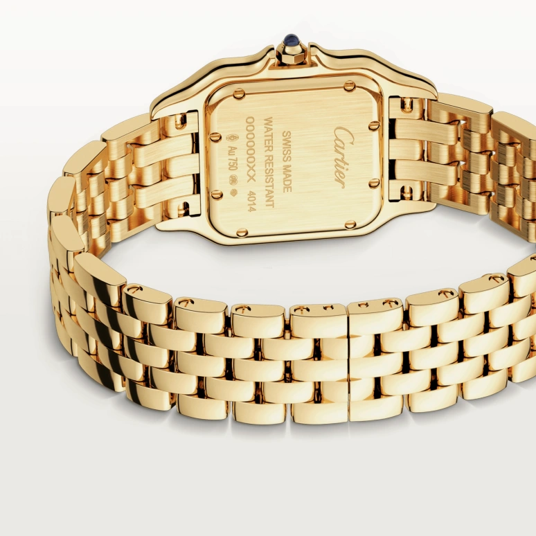 Cartier,Panthère de Cartier 29x37mm,29x37mm,Yellow Gold,Silver,Quartz,Sapphire,Crystal Glass,Square,WGPN0009