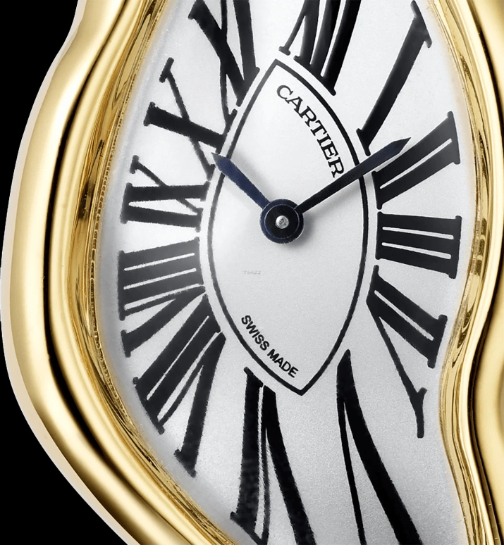 Cartier,Crash de Cartier 28.15mm,28.15mm,Yellow Gold,Silver,Handwound,In-house Caliber,Sapphire,Crystal Glass,WGCH0006