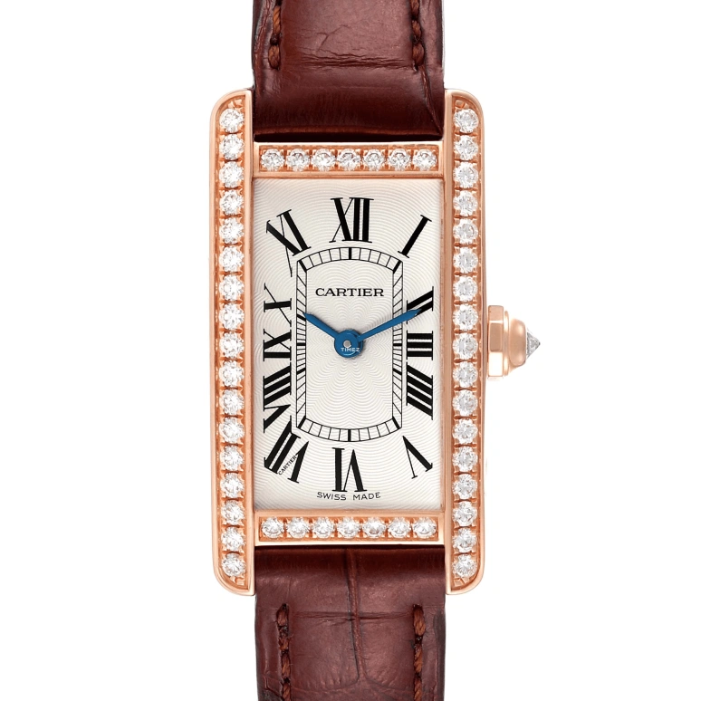 Cartier,Tank 34.80x19mm,34.80x19mm,Rose Gold,Silver,Quartz,Sapphire,Crystal Glass,Square,WJTA0002