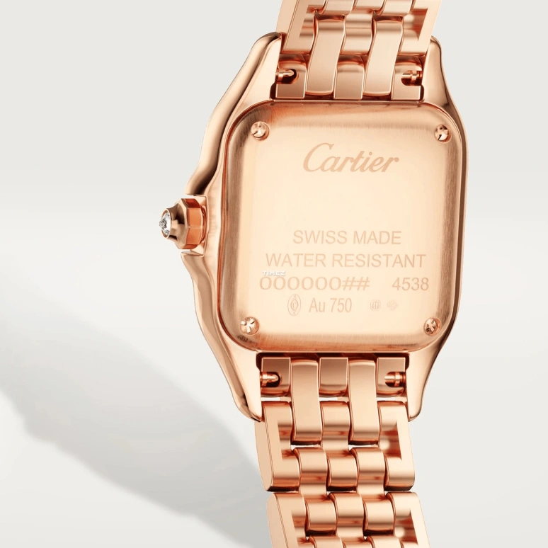 Cartier,Panthère de Cartier 30.30x22mm,30.30x22mm,Rose Gold,Silver,Quartz,Sapphire,Crystal Glass,Square,WJPN0077