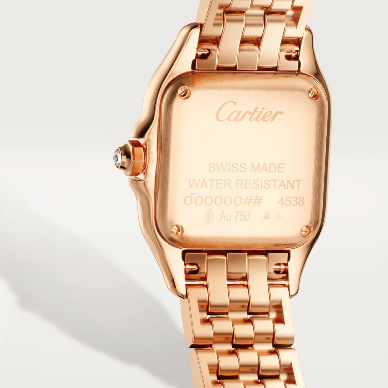 Cartier,Panthère de Cartier 30.30x22mm,30.30x22mm,Rose Gold,Silver,Quartz,Sapphire,Crystal Glass,Square,WJPN0039