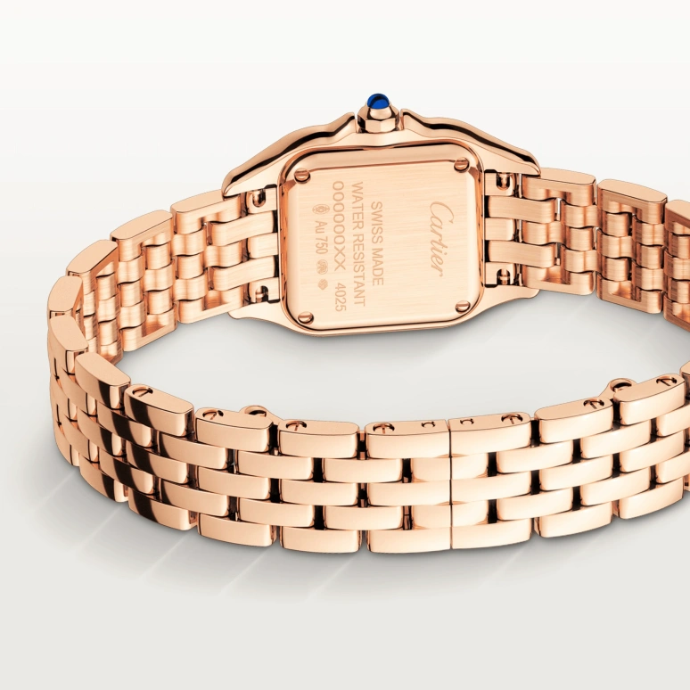 Cartier,Panthère de Cartier 23x30mm,23x30mm,Rose Gold,Silver,Quartz,Sapphire,Crystal Glass,Square,WGPN0006