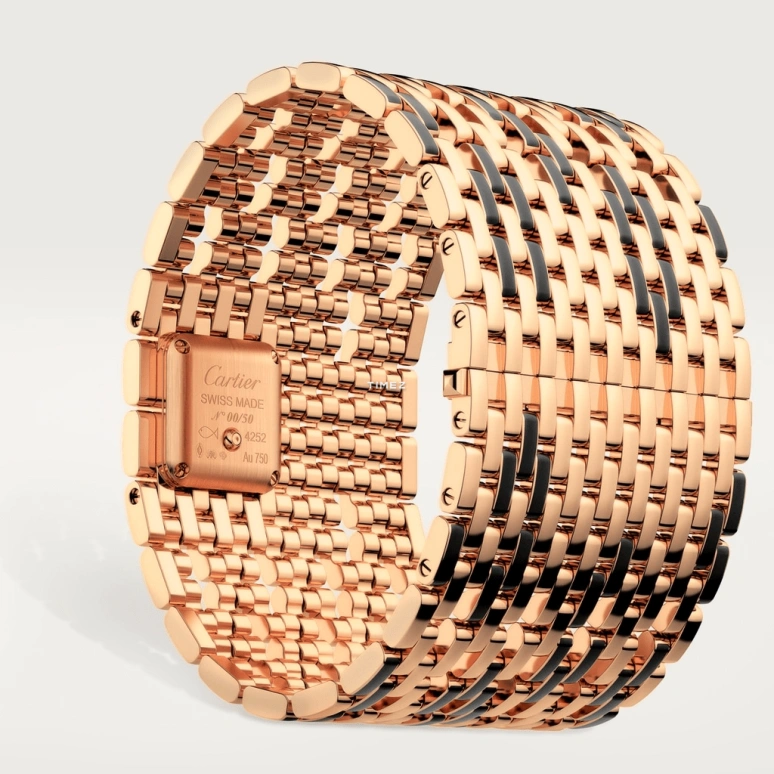 Cartier,Panthère de Cartier 22x19mm,22x19mm,Rose Gold,Rose Gold,Black,Quartz,Sapphire,Crystal Glass,Square,WGPN0019