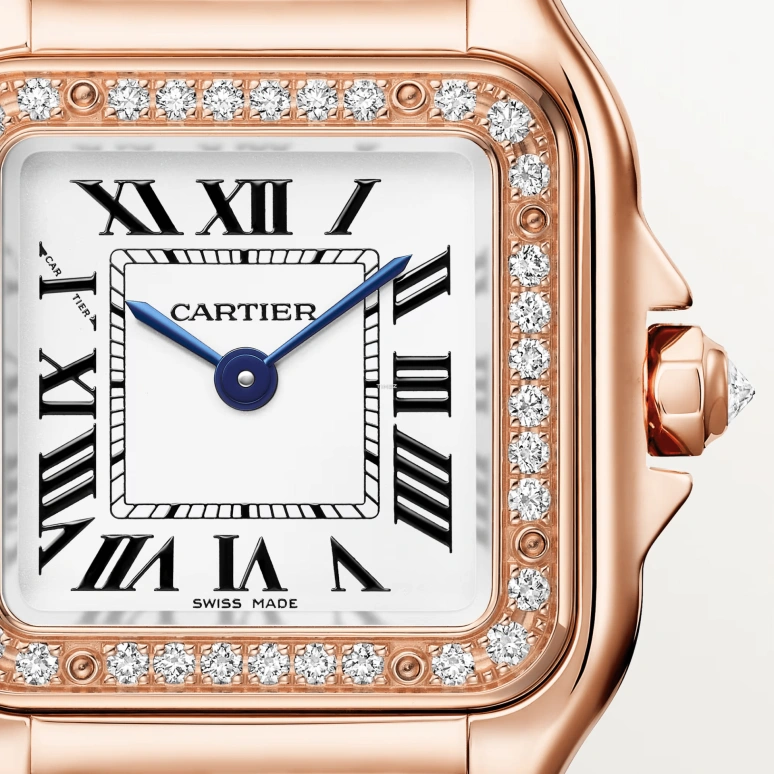 Cartier,Panthère de Cartier 30.30x22mm,30.30x22mm,Rose Gold,White,Quartz,Glass,Square,WJPN0061