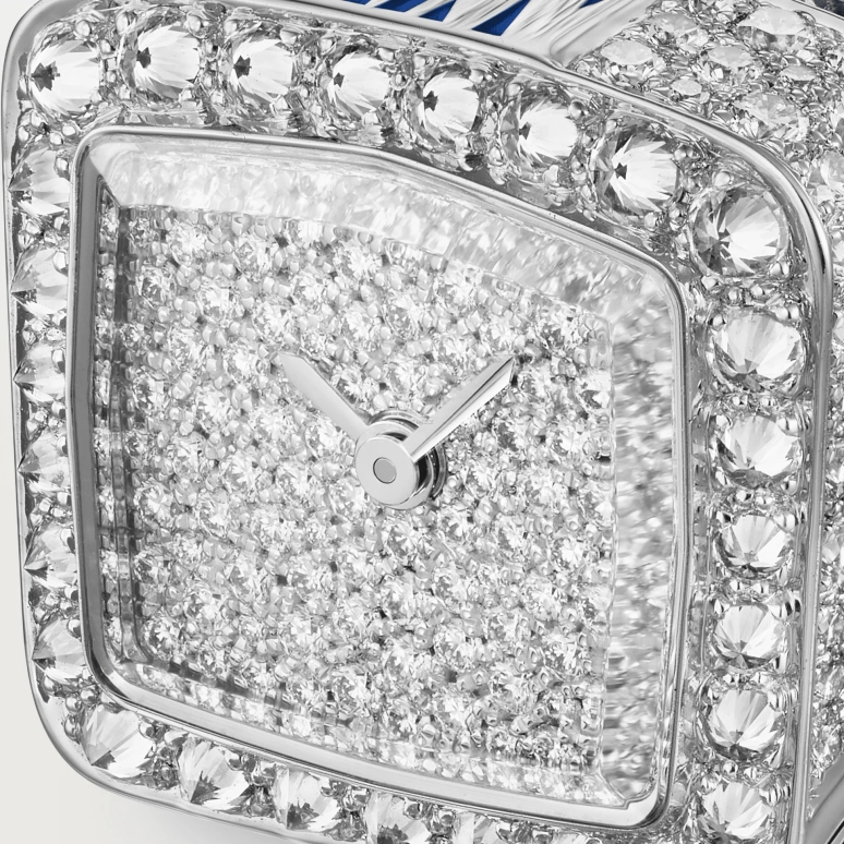 Cartier,Reflection de Cartier 18.40x17.50mm,18.40x17.50mm,White Gold,Silver,Quartz,Sapphire,Crystal Glass,Square,WJMC0003