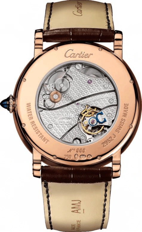 Cartier,Rotonde de Cartier 42mm,42mm,Rose Gold,Grey,Handwound,Jumping Hours,In-house Caliber,W1553751