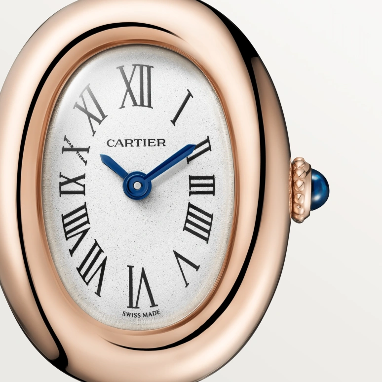 Cartier,Baignoire 24.60x18.70mm,24.60x18.70mm,Rose Gold,Silver,Quartz,Sapphire,Crystal Glass,Oval,WGBA0036