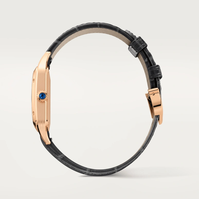 Cartier,Santos de Cartier 38x27.50mm,38x27.50mm,Rose Gold,Silver,Quartz,Sapphire,Crystal Glass,Square,WGSA0022