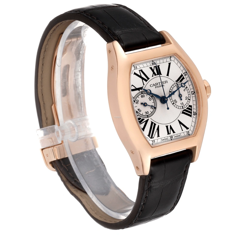 Cartier,Tortue 34x43mm,34x43mm,Rose Gold,Silver,Handwound,Sapphire,Crystal Glass,Tonneau,W1543651