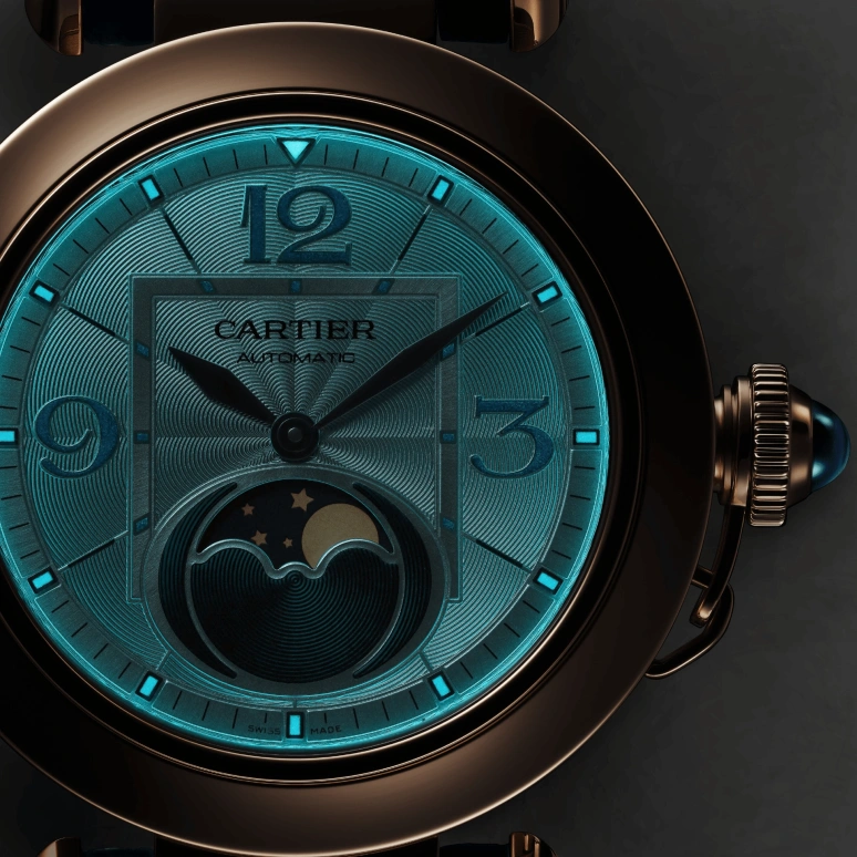 Cartier,Pasha de Cartier 41mm,41mm,Rose Gold,Silver,Automatic,Moonphase,In-house Caliber,WGPA0026