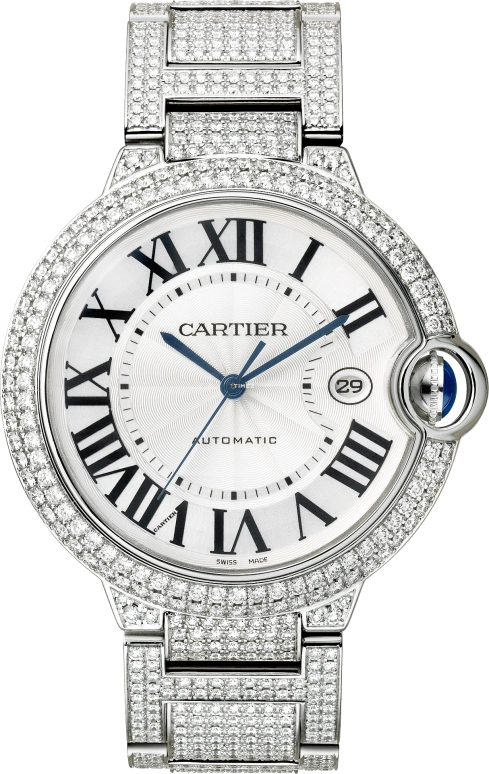 Cartier,Ballon Bleu de Cartier 42mm,42mm,White Gold,Silver,Automatic,Day,42hours,WE902006