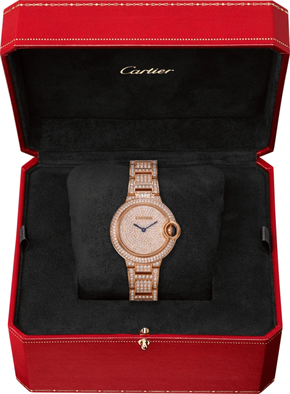 Cartier,Ballon Bleu de Cartier 33mm,33mm,Rose Gold,Automatic,Sapphire,Crystal Glass,Round,WJBB0044
