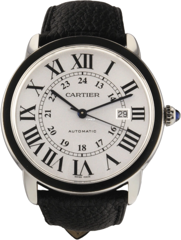Cartier,Ronde de Cartier 42mm,42mm,Stainless Steel,Silver,Automatic,Day,Sapphire,Crystal Glass,WSRN0022