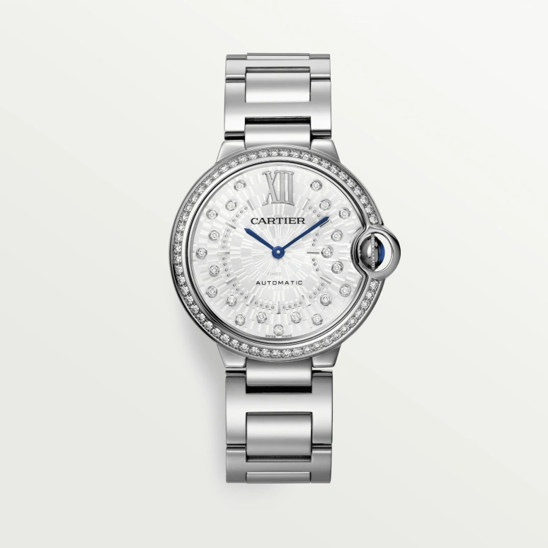 Cartier,Ballon Bleu de Cartier 36mm,36mm,Stainless Steel,Silver,Automatic,Sapphire,Crystal Glass,Round,W4BB0036