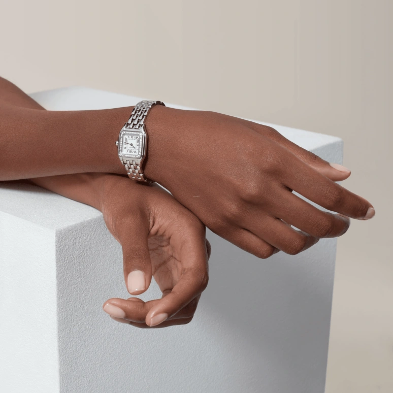 Cartier,Panthère de Cartier 23x30mm,23x30mm,Stainless Steel,Silver,Quartz,Sapphire,Crystal Glass,Square,W4PN0007