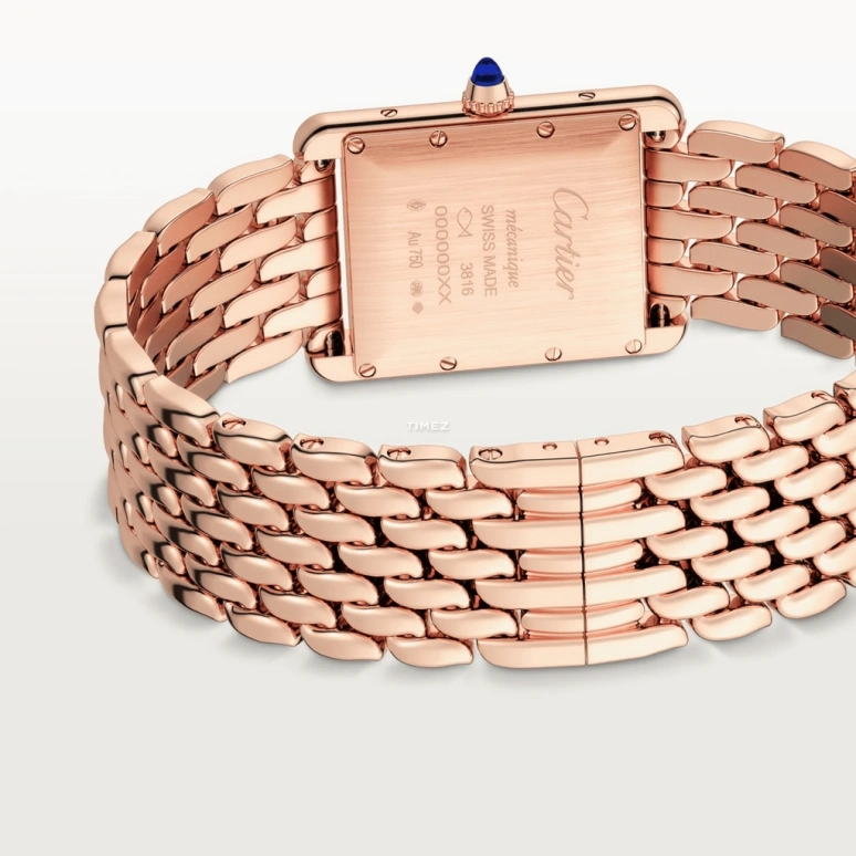 Cartier,Tank 33.70x25.50mm,33.70x25.50mm,Rose Gold,Silver,Handwound,38hours,In-house Caliber,WGTA0024