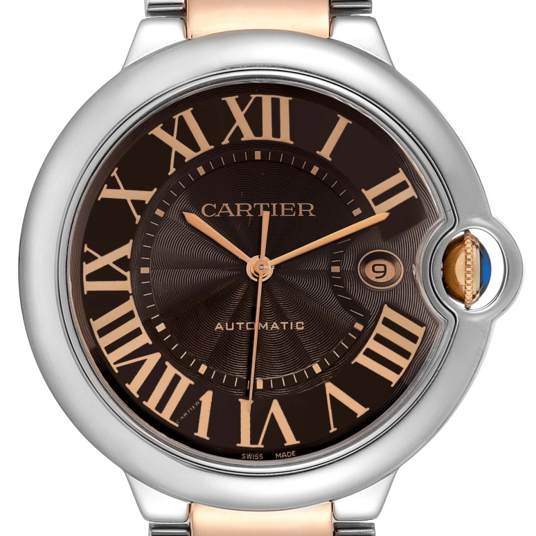 Cartier,Ballon Bleu de Cartier 42mm,42mm,Stainless Steel,Rose Gold,Brown,Automatic,Day,42hours,W6920032