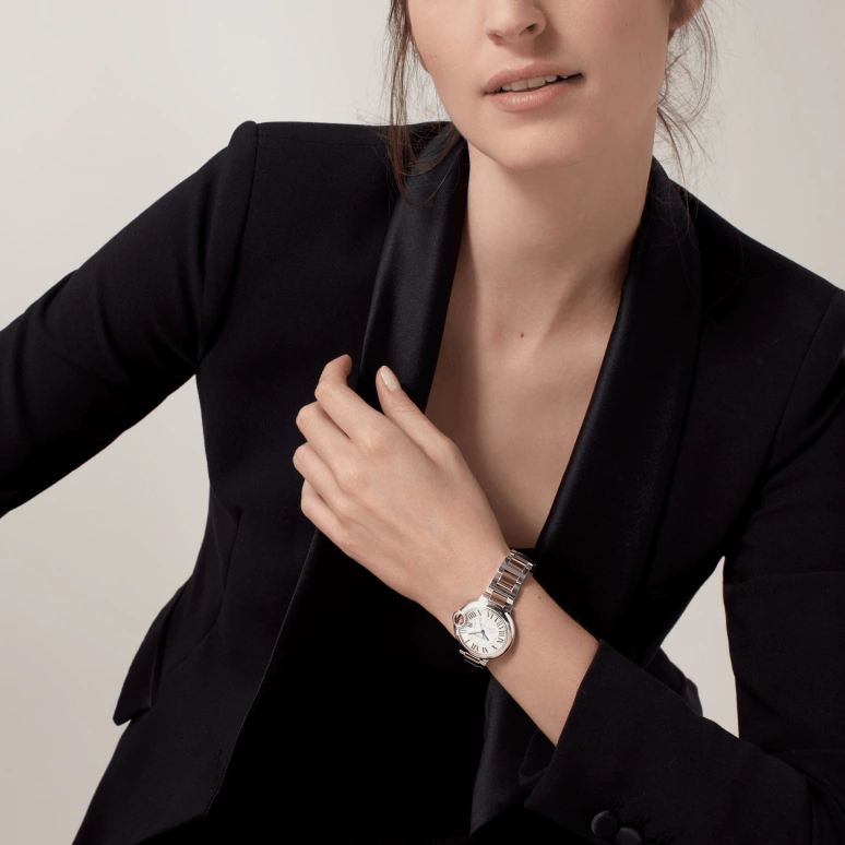 Cartier,Ballon Bleu de Cartier 33mm,33mm,Stainless Steel,Yellow Gold,Silver,Automatic,Sapphire,Crystal Glass,Round,W2BB0029