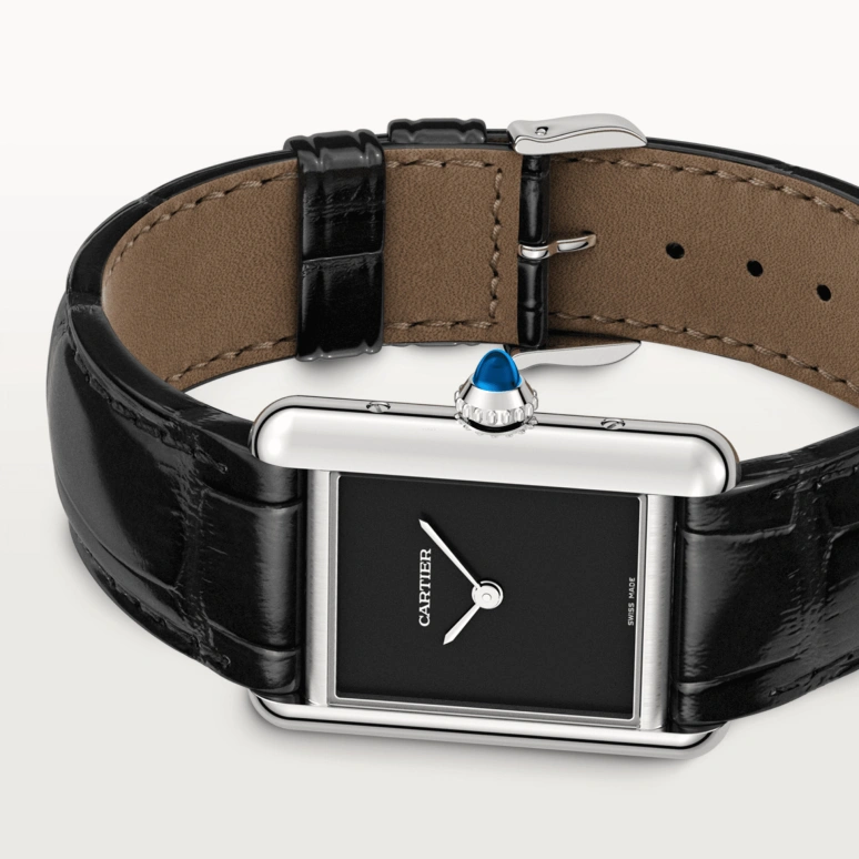 Cartier,Tank 29.50x22mm,29.50x22mm,Stainless Steel,Black,Quartz,Sapphire,Crystal Glass,Square,WSTA0071