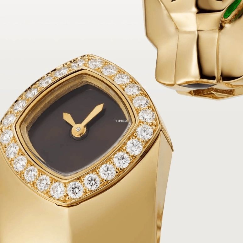 Cartier,Panthère Jewelry Watches 18mm,18mm,Yellow Gold,Black,Quartz,Sapphire,Crystal Glass,Other,HPI01342