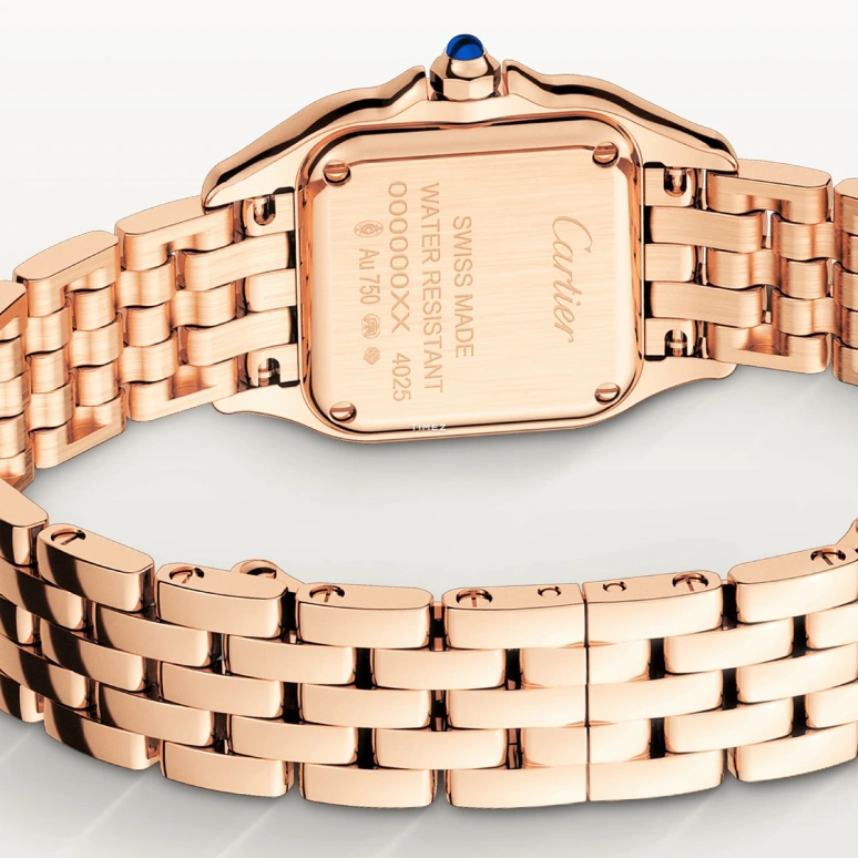 Cartier,Panthère de Cartier 23x30mm,23x30mm,Rose Gold,Silver,Quartz,Sapphire,Crystal Glass,Square,WGPN0060
