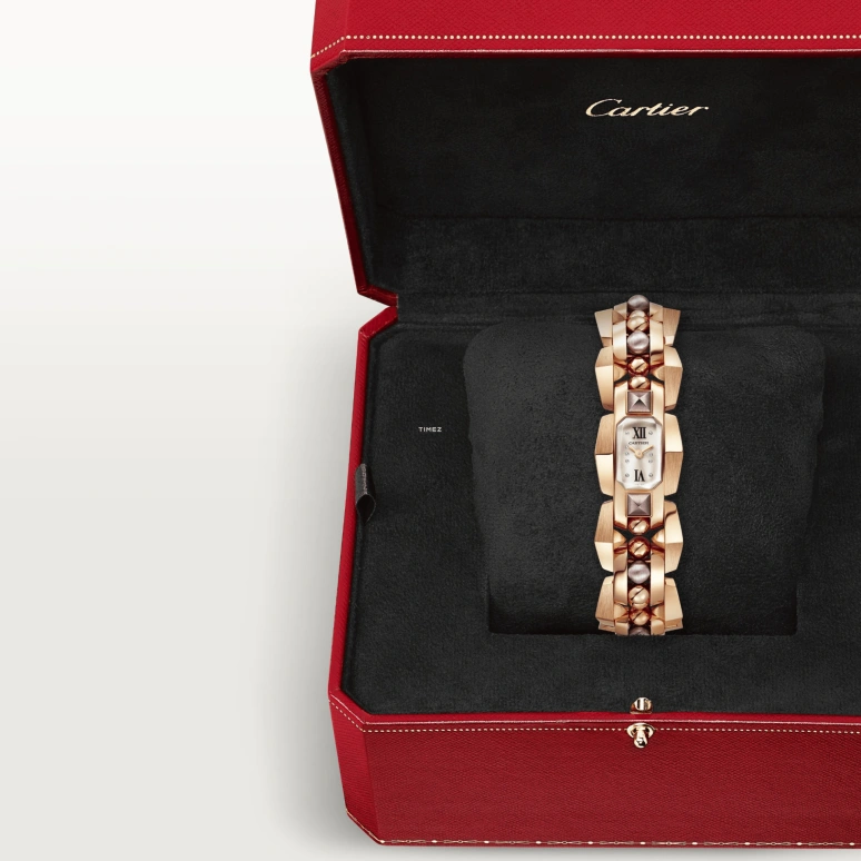 Cartier,Clash 18.40x32.80mm,18.40x32.80mm,Rose Gold,Cream,Quartz,Sapphire,WGMB0003
